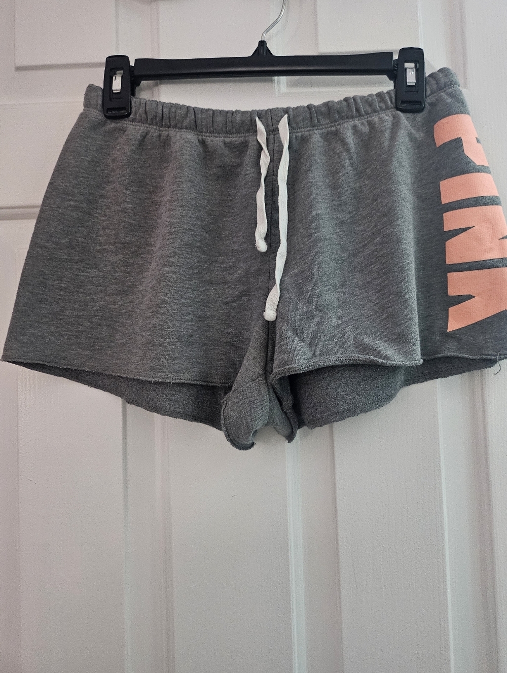 PINK Victoria's Secret Gray Lounge Shorts with Pink Logo EUC